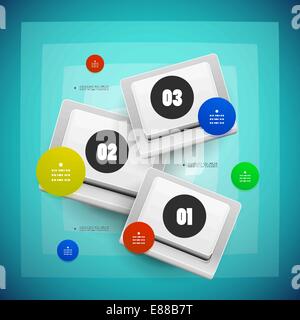 Keys buttons option steps vector template Stock Vector
