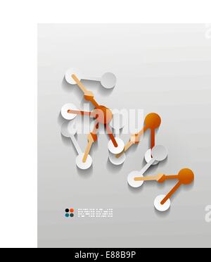 Vector line connection 3d paper design Stock Vector