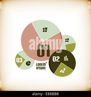 Vector infographic round chart template. Six options, steps, parts ...