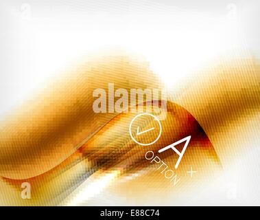 Wave designed business poster in orange color. Textured abstraction Stock Vector