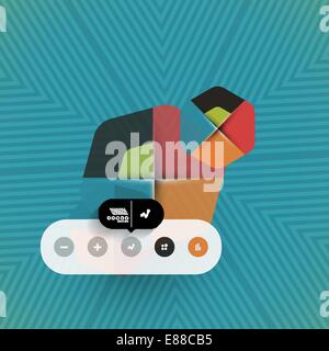 Abstract flat geometric shape background for infographics | business background | banners | business techno icon Stock Vector
