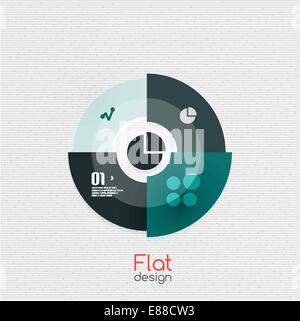 Circle ribbon design infographic banner. For banners, business backgrounds, presenations Stock Vector