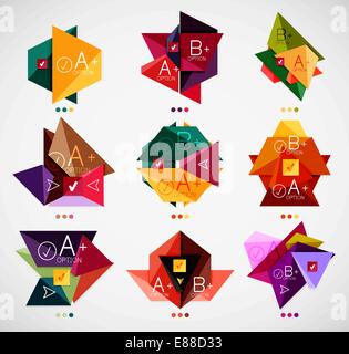 Collection of modern business infographic templates made of abstract geometric shapes. Option banners mega set Stock Vector
