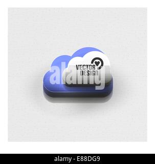 3d vector cloud computing concept icon Stock Vector