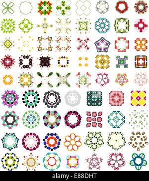 Set of abstract geometric icons / shapes. Can be used for vintage backgrounds / patterns Stock Vector