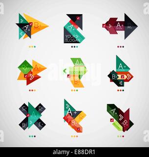 Vector infographic option banner design collection. Can be used as infographic template, business card design, abstract geometric symbols, multipurpose web elements Stock Vector