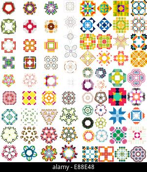 Set of abstract geometric icons / shapes. Can be used for vintage backgrounds / patterns Stock Vector