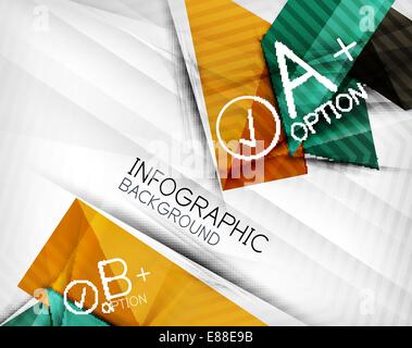 Infographic options geometrical background design. For business background | numbered banners | business lines | graphic website | mobile app Stock Vector