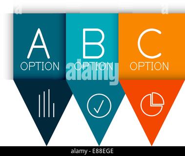 Vector color paper arrow design template for business background | numbered banners | business lines | graphic website layout vector Stock Vector