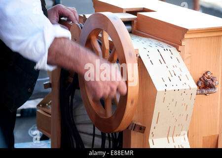 Italy, Lombardy, Organ Grinder with Barrel Organ Stock Photo - Alamy