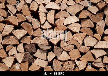 Italy, Piedmont, Stack of Chopped Wood. Stock Photo