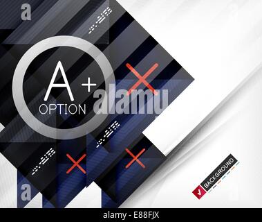 Business geometric infographic poster. Paper geometric shapes with options and space for text. Can be used for web banners, printed materials, business presentations Stock Vector
