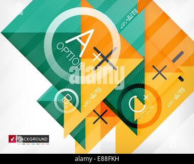 Business geometric infographic poster. Paper geometric shapes with options and space for text. Can be used for web banners, printed materials, business presentations Stock Vector
