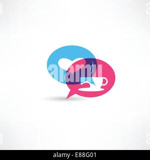 love and coffee bubble speech Stock Vector