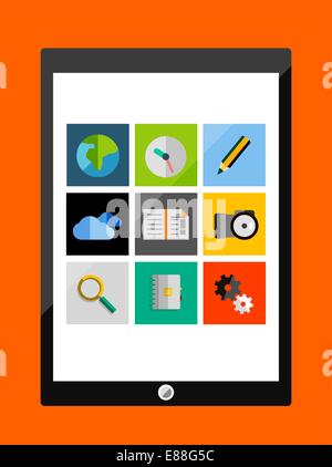 Tablet apps trendy flat design Stock Vector Image & Art - Alamy