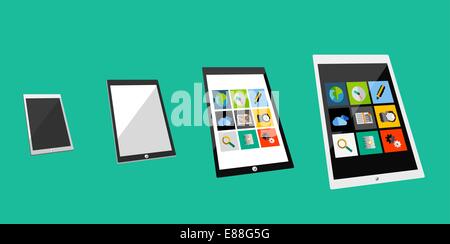 3d tablet flat concept Stock Vector