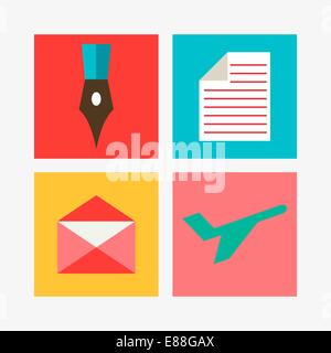 Mail icons set Stock Vector