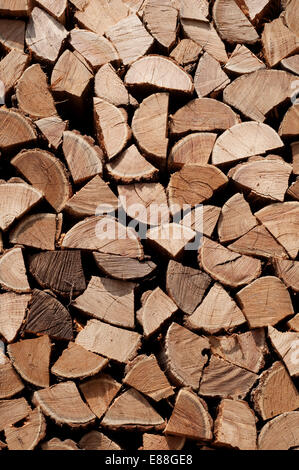 Italy, Piedmont, Stack of Chopped Wood. Stock Photo