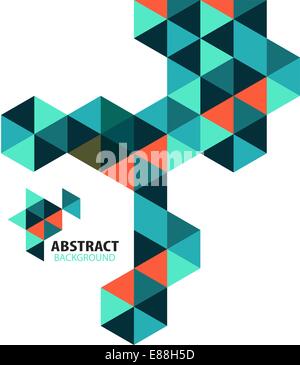 Abstract mosaic geometric shapes isolated on white Stock Vector