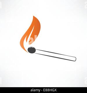 Burning match Stock Vector