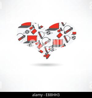 pattern heart electronics Stock Vector