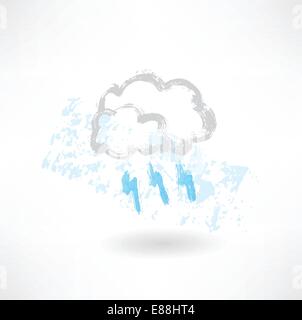 Grunge icon - Rain cloud Stock Vector Image & Art - Alamy