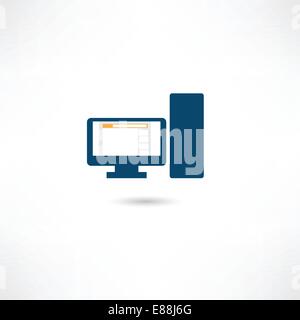 Blue computer Stock Vector