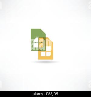Two sim cards icon Stock Vector