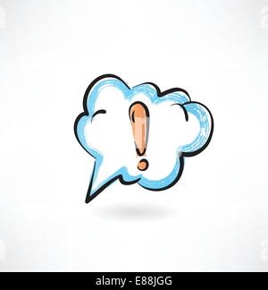 exclamation mark in the cloud Stock Vector