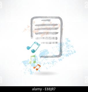 Music doc grunge icon Stock Vector