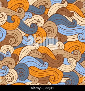 Vector Seamless Hand Drawn Wavy Lines Grunge Pattern Stock Vector Image ...