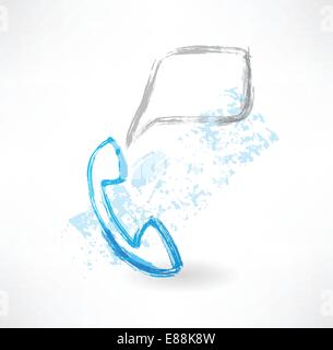 Telephone grunge icon Stock Vector