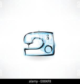 sewing machine grunge icon Stock Vector