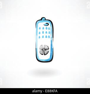 TV remote grunge icon Stock Vector