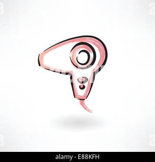 hairdryer grunge icon Stock Vector