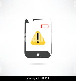 Warning battery low Stock Vector