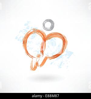tennis rackets grunge icon Stock Vector