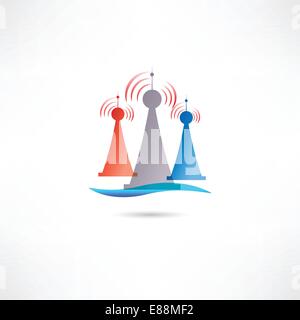 colored antennas Stock Vector