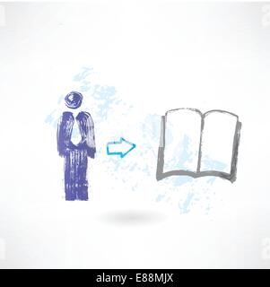 man book grunge icon Stock Vector