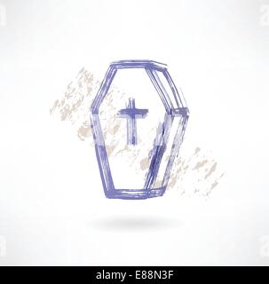 coffin grunge icon Stock Vector