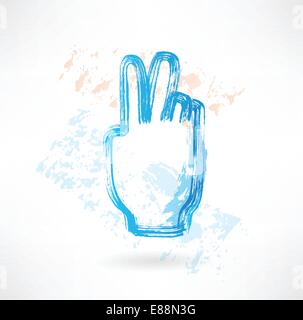 two fingers grunge icon Stock Vector