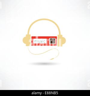 mp3 player headphones pictogram Stock Vector Image & Art - Alamy