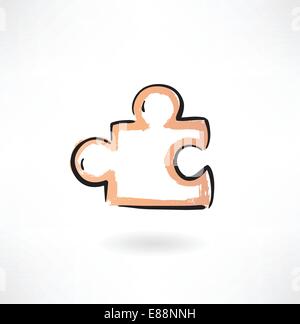puzzle grunge icon Stock Vector