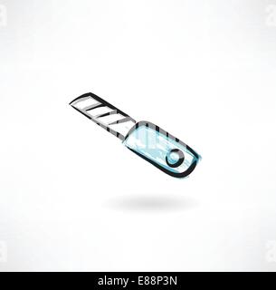 stationery knife grunge icon Stock Vector