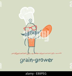 grain grower keeps bread Stock Vector