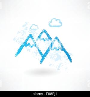 mountains grunge icon Stock Vector