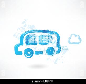 bus grunge icon Stock Vector
