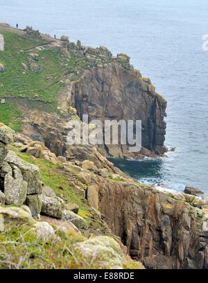 The rugged coastline at Lands end Cornwall England uk Stock Photo