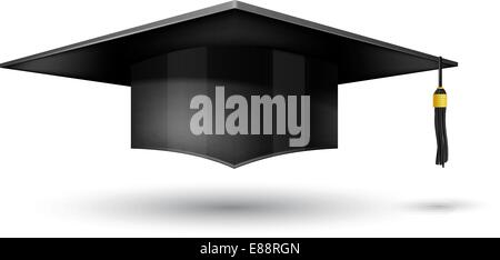 graduation cap on white background. Isolated vector illustration Stock ...