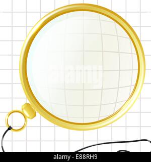 Illustration monocle on a plaid background Stock Vector